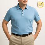 [PAGUE 3 LEVE 4] Camisa Polo Casual em Malha Sem Costura de Seda Gelo e Elastano + BRINDES: 2 Calças Alfaiataria e Cinto